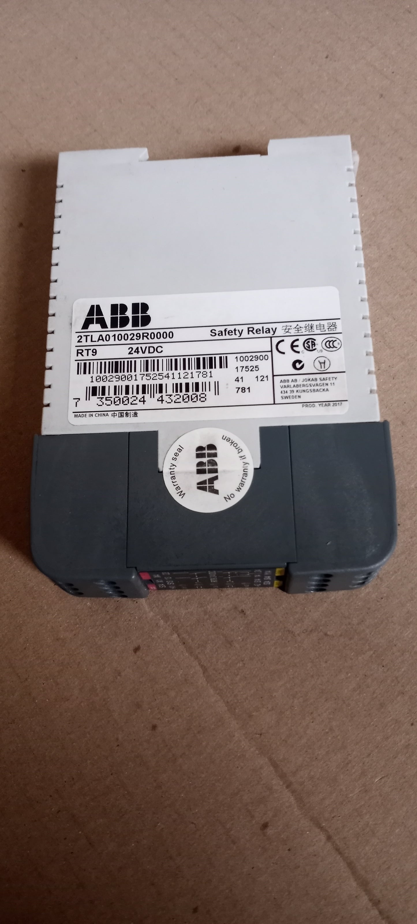 ABB  2TLA010029R0000 RT9 Safety Relay, 2NO Contact, 24 VDC V Coil