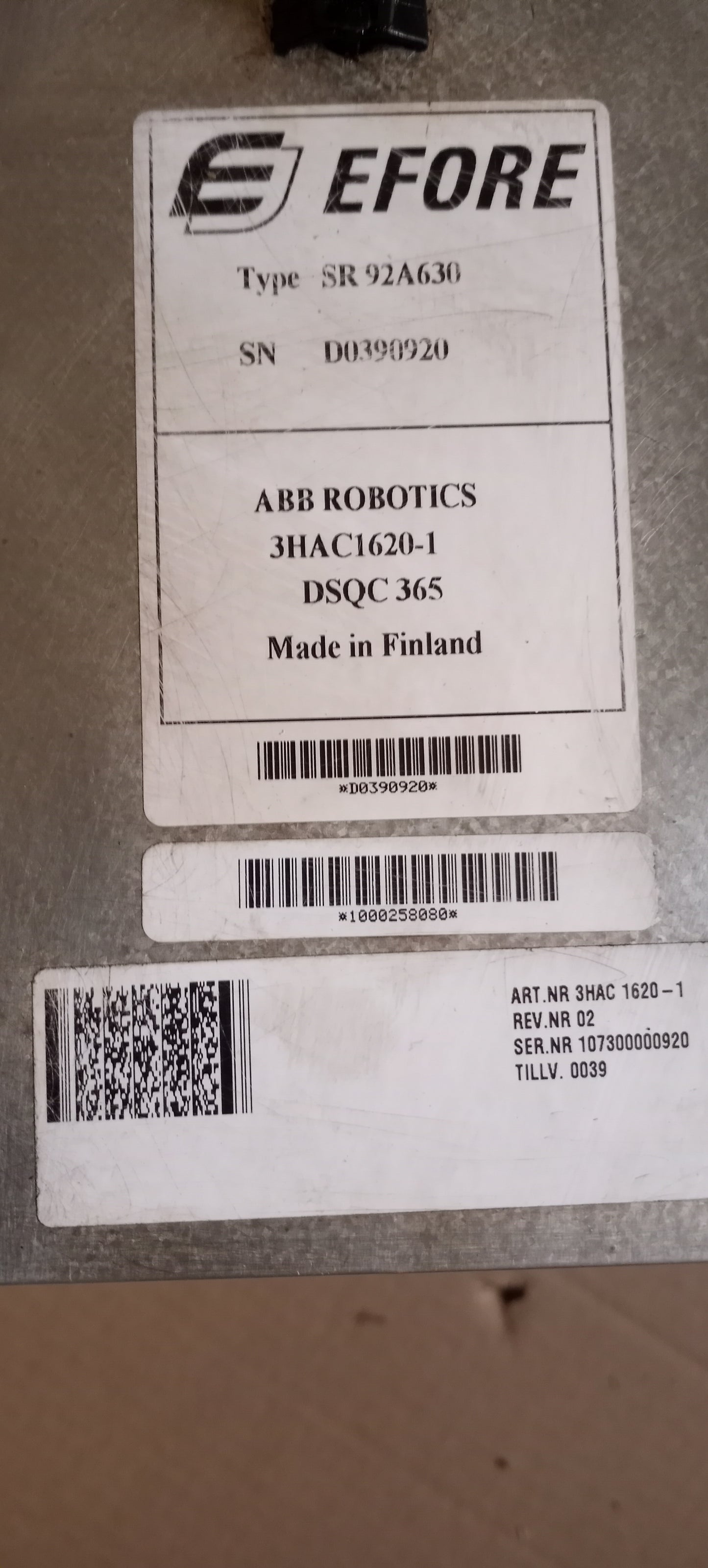 ABB ROBOTICS 3HAC1620-1 power supply